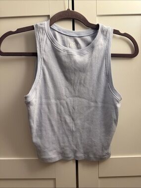 Hollister Pale Blue Ribbed Cropped Tank